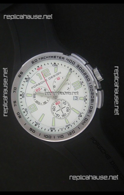 Porsche Design Flat Six P'6320 Japanese Watch in White Dial